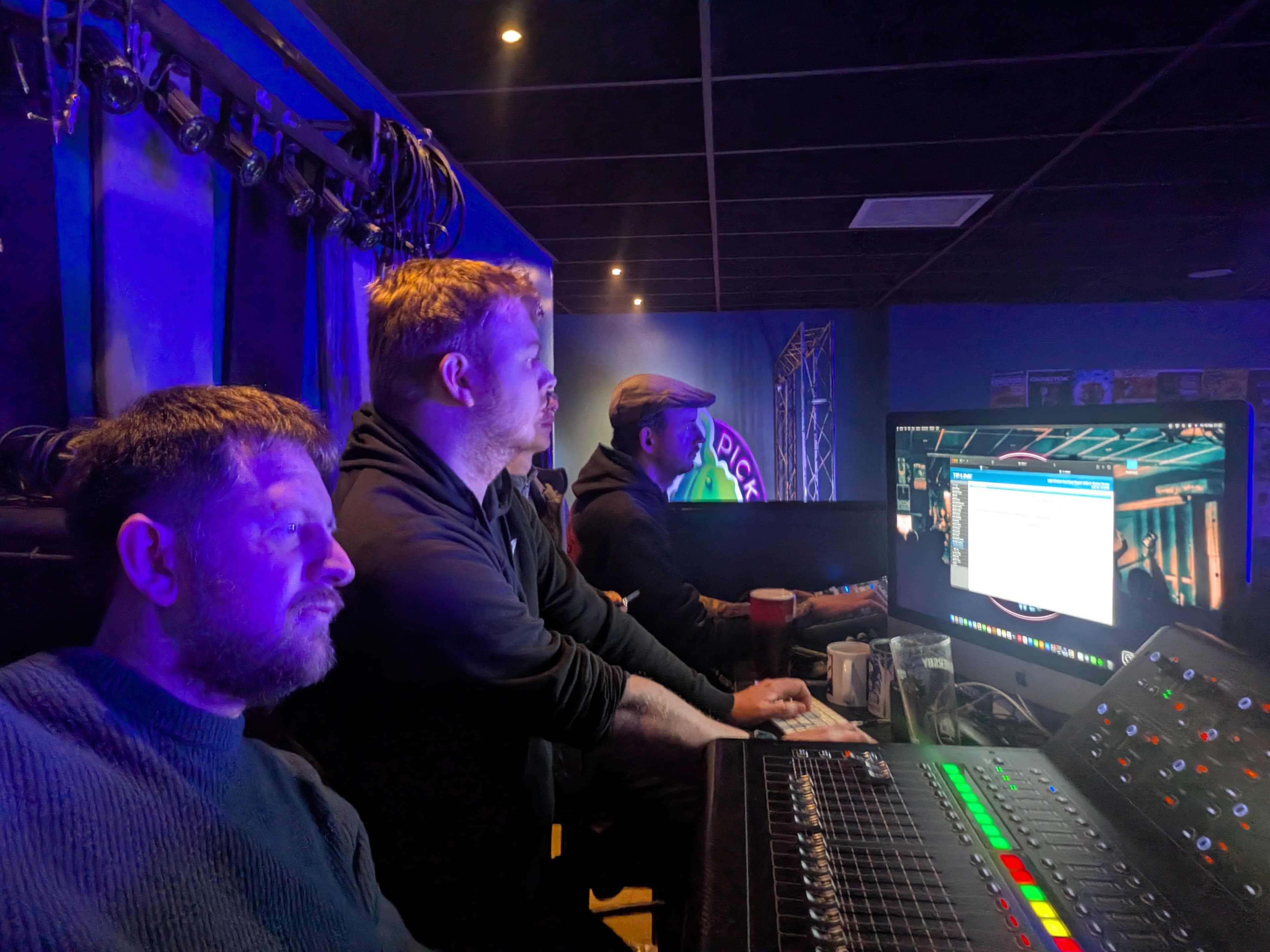 LDNR sound engineers working at a mixing position during a live event